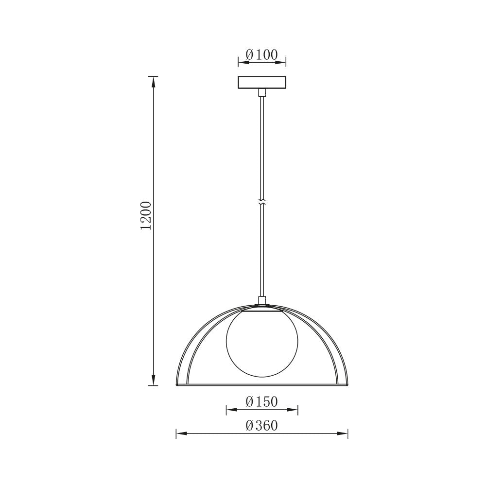 Pendul Negru ALFO 1xE27 Abajur Mat BV03-00041