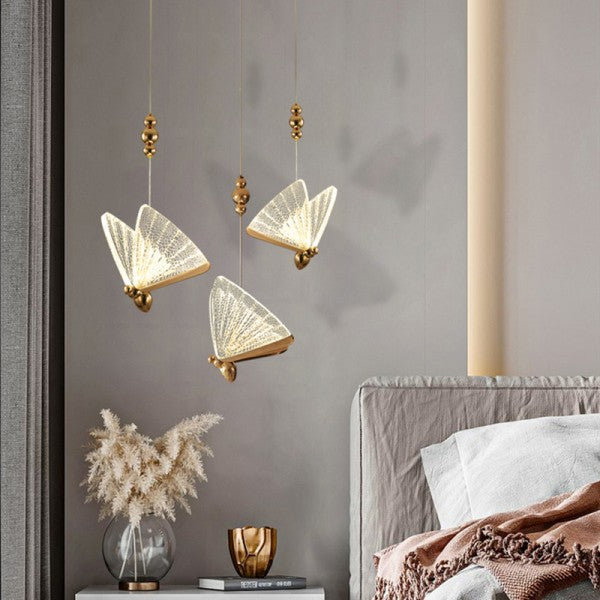 Lustra LED Luxury 3 Golden Butterflies