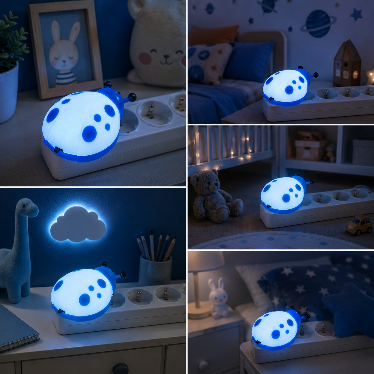 Lampa de veghe LED LADYBUG 0.4W Blue