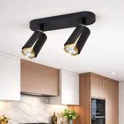 Lustra Flower Black & Gold Premium cu 2 Spoturi Reglabile