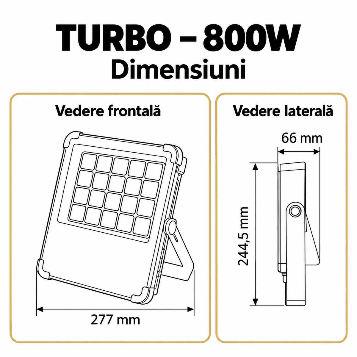 Lampa LED Turbo cu Panou Solar si Incarcare USB | 3 Tipuri de Lumina