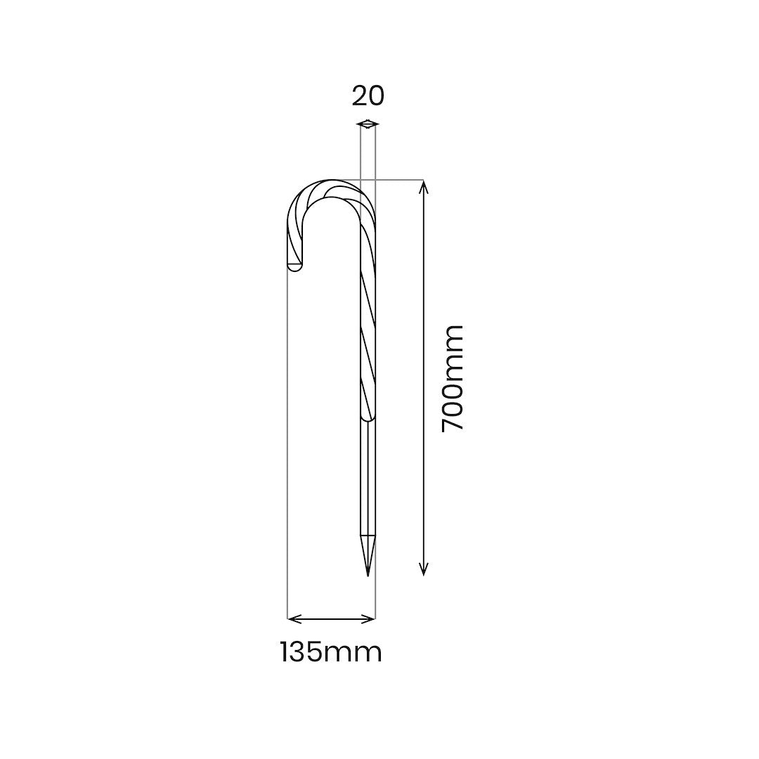Set 5 x Bastonase Candy LED de Craciun 70CM | IP44 | 10W