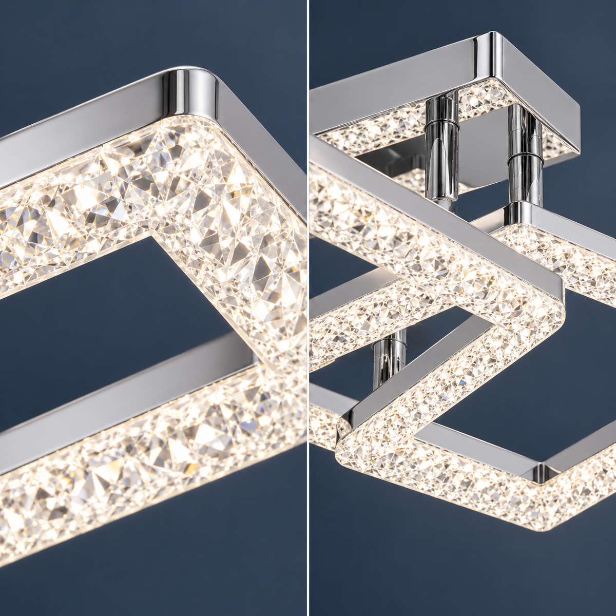 Lustra LED Ryven Silver & White Echivalent 450W Telecomanda