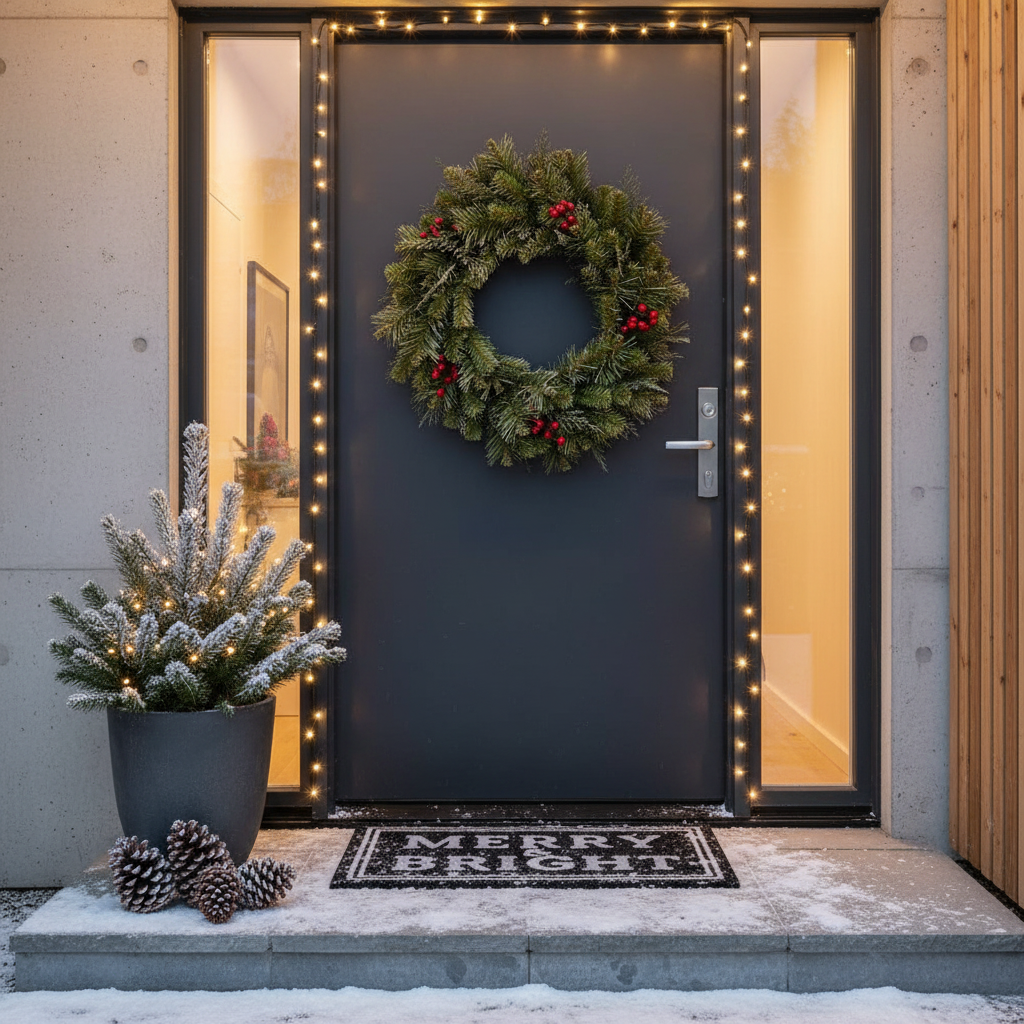 Coronita Artificiala De Craciun pentru Usa Snowfall