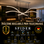 Lustra LED Suspendata Premium Spider Silver - Inaltime Reglabila prin Telecomanda