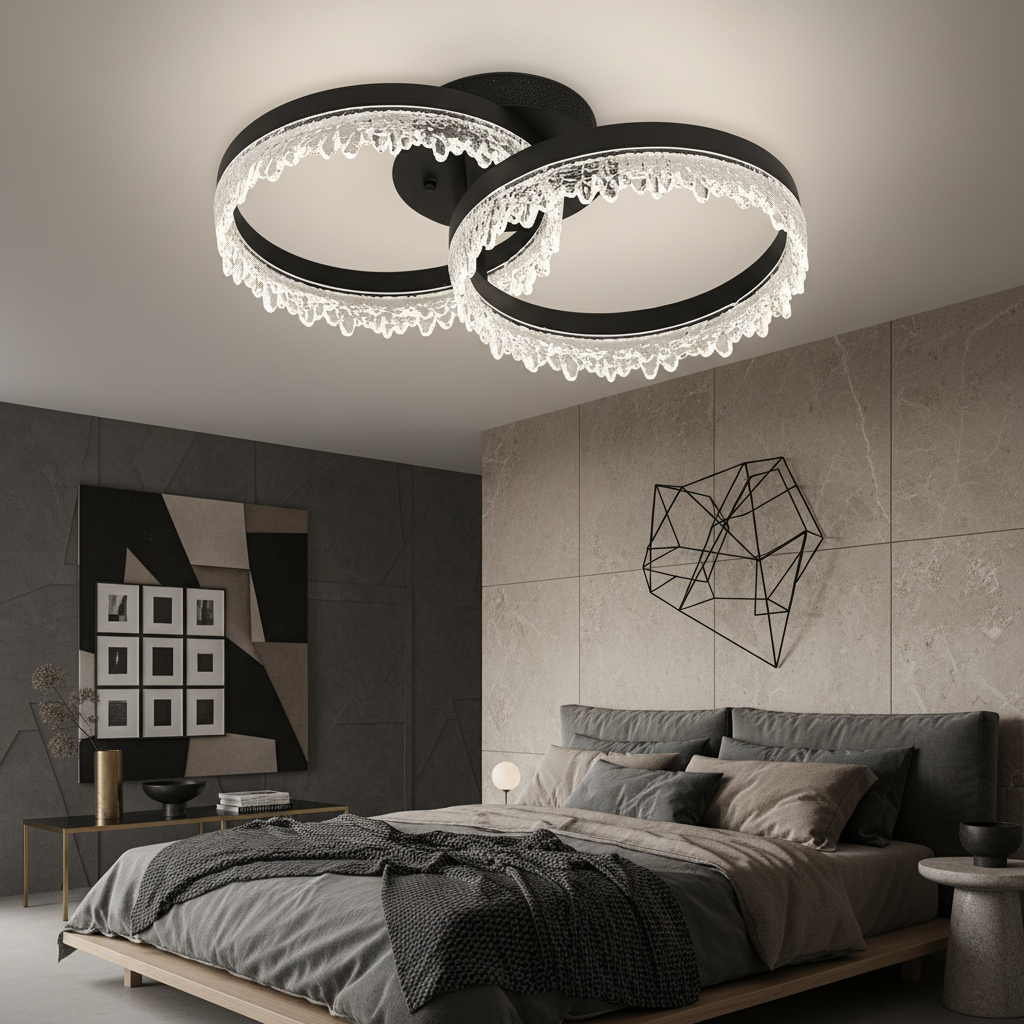 Lustra LED 2 CIRCLE VALS Echivalent 200W Telecomanda