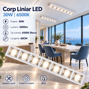 Corp Liniar LED Interconectabil Alb Moura 60CM | 30W | 6500K