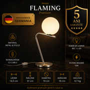 Veioza Premium Flaming Silver 31CM | 1xG9