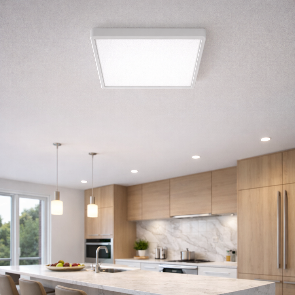 Plafoniera LED Zetta 23x23CM Alb IP40 3 Lumini Echivalent 160W