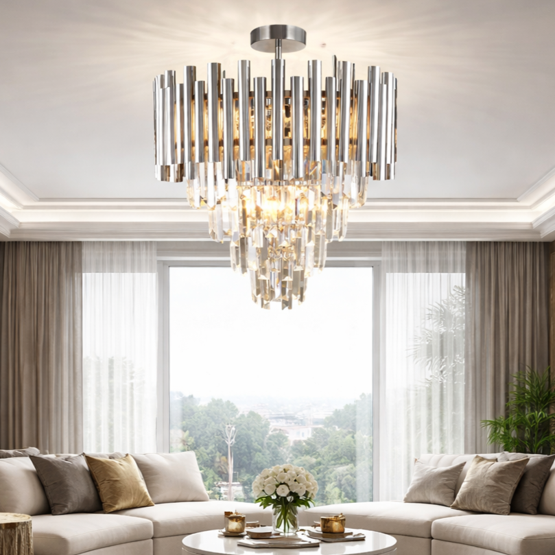 Candelabru Cristal Madison II Silver Premium ⌀45CM
