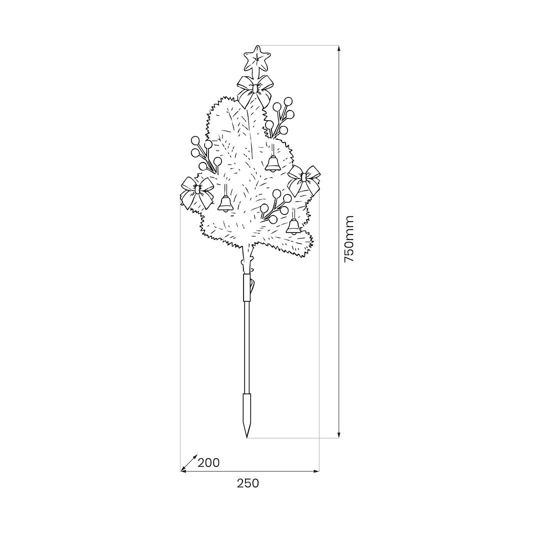 Brad LED de Craciun Alb | 75CM | 10lm | IP44