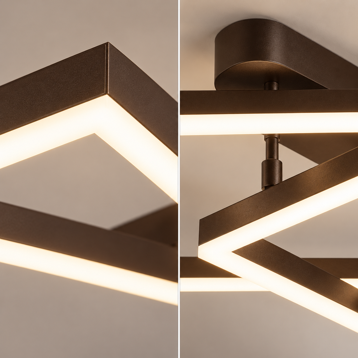 Lustra LED Beauty Square Brown Echivalent 600W Telecomanda