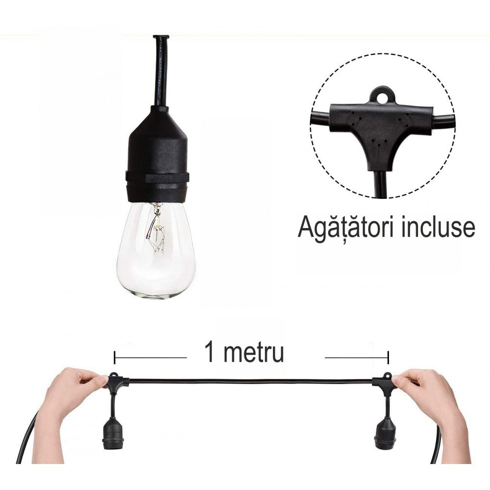 Ghirlanda Luminoasa cu Pendule 10m / 10XE27 , Interconectabil