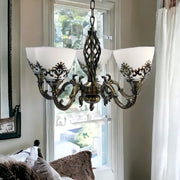 Candelabru Antichizat Bronz 5Xe27 Melo Chandeliers Crystal