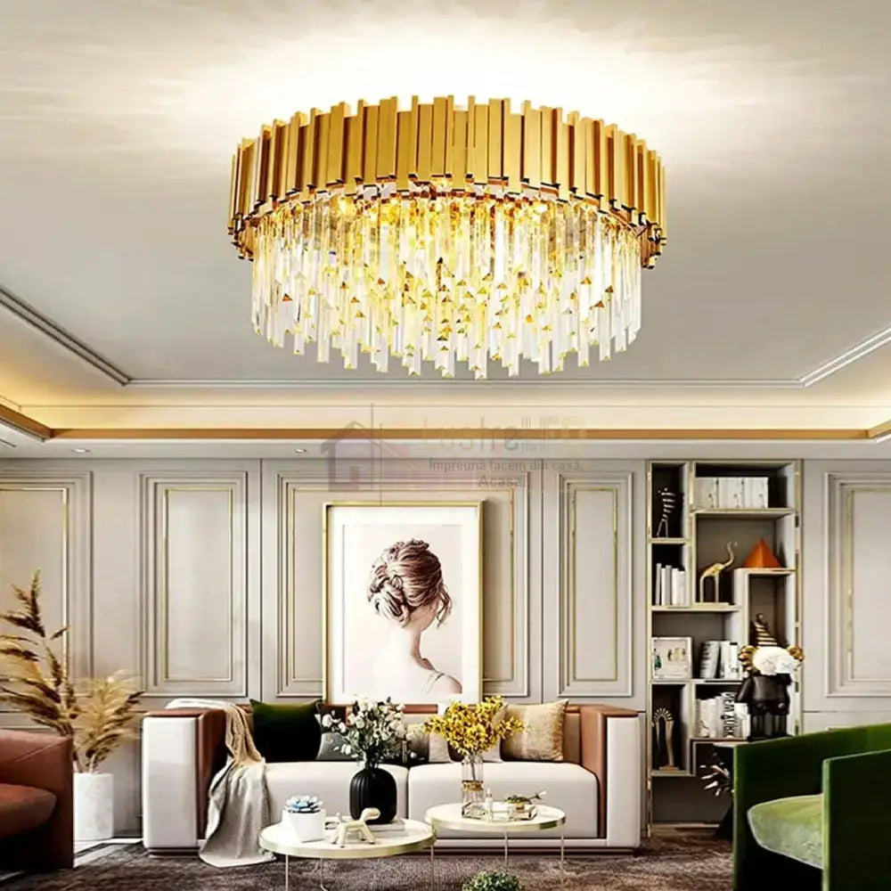 Candelabru Aplicat Cristal GLORY GOLD GRANDE 750mm AURIE / CRISTAL / 75CM Chandeliers Crystal