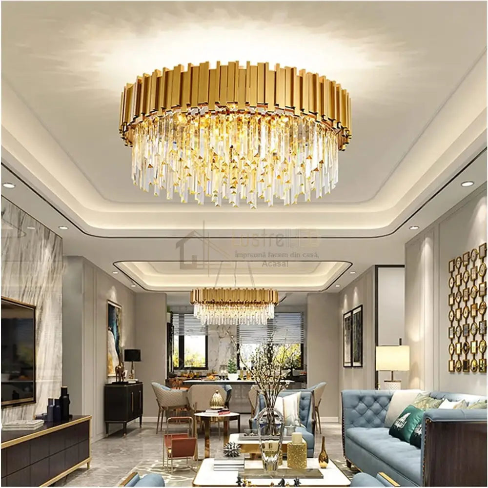 Candelabru Aplicat Cristal GLORY GOLD GRANDE 750mm lustreled.ro