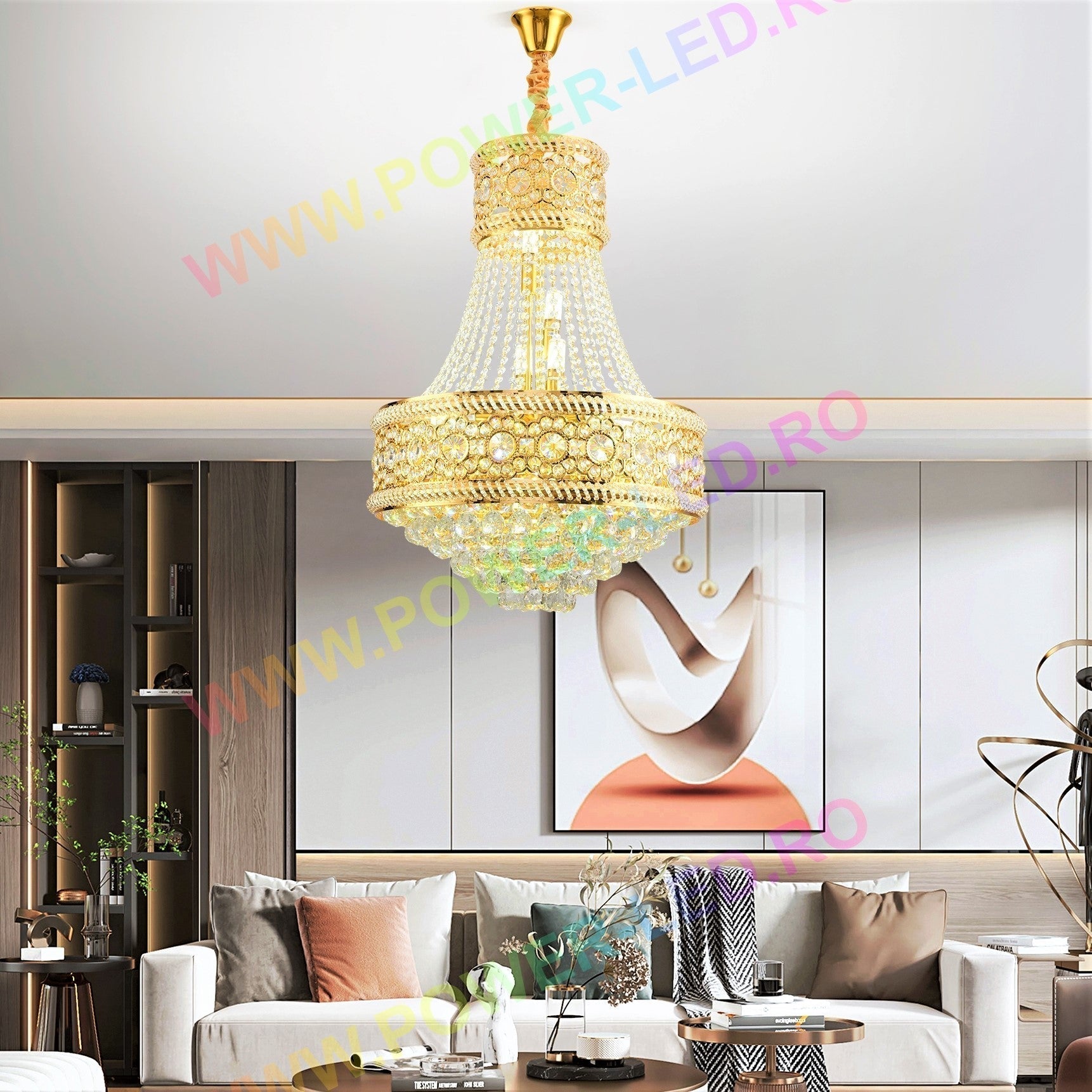 Candelabru Cristal Auriu FIGO