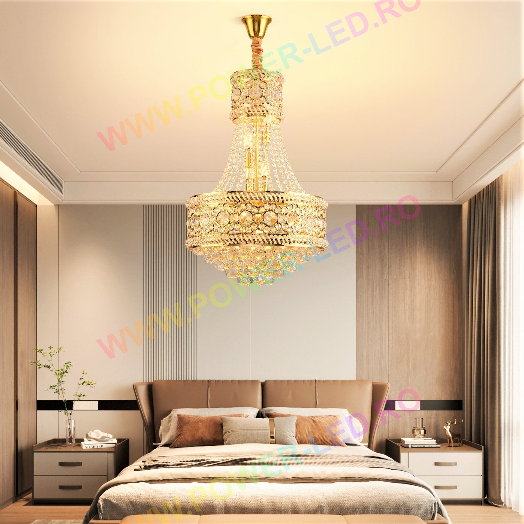 Candelabru Cristal Auriu FIGO