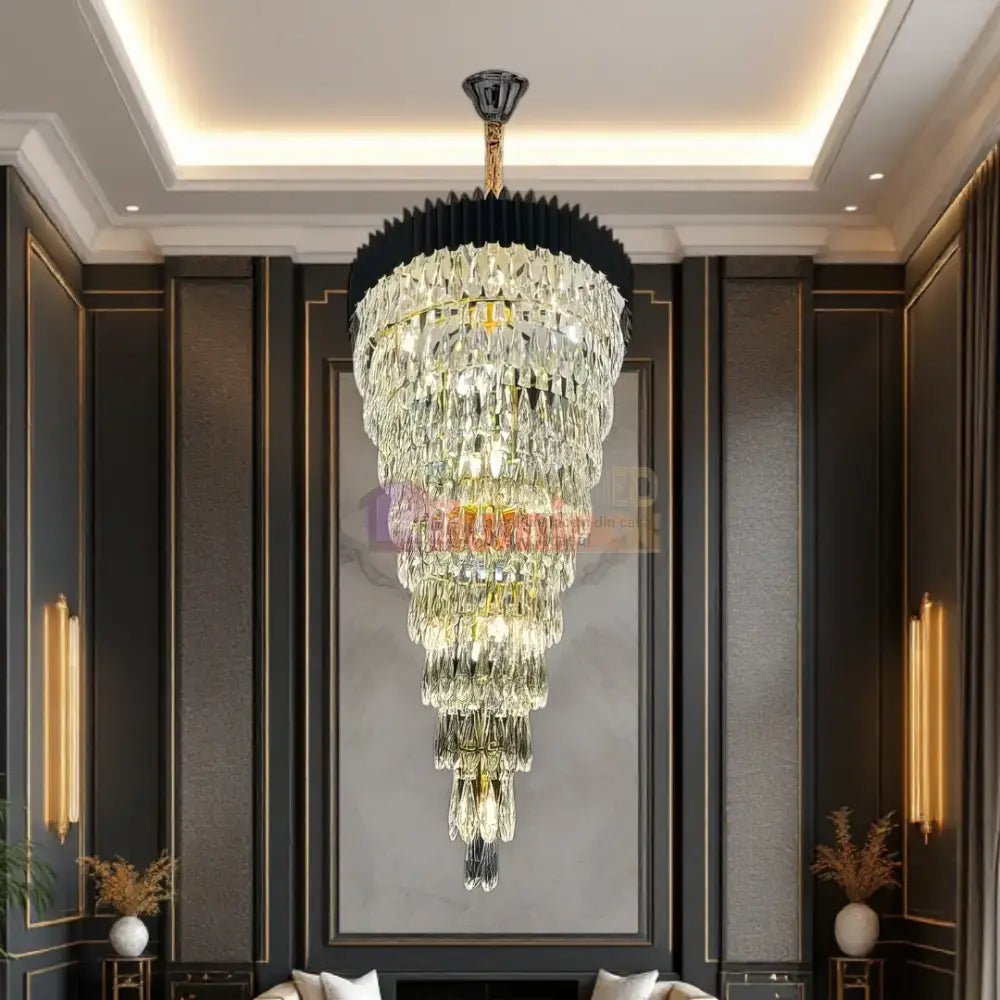 Candelabru Cristal 160CM Black Extravaganza 25xE14 lustreled.ro