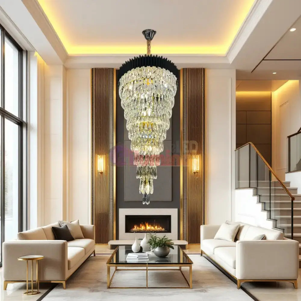 Candelabru Cristal 160CM Black Extravaganza 25xE14 lustreled.ro