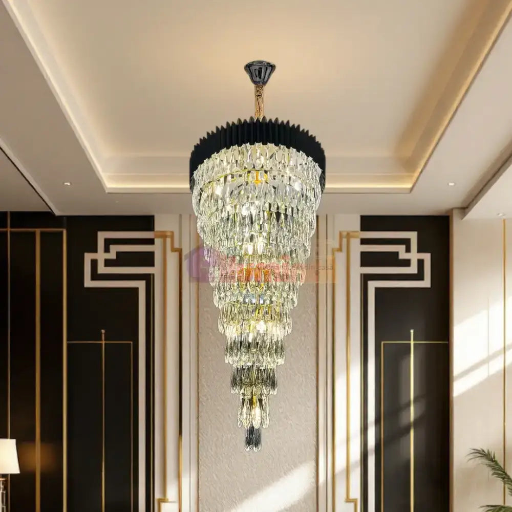 Candelabru Cristal 160CM Black Extravaganza 25xE14 lustreled.ro