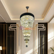 Candelabru Cristal 160CM Black Extravaganza 25xE14 lustreled.ro