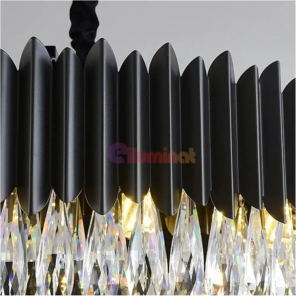 Candelabru Cristal 35CM Black Extravaganza 4xE14 lustreled.ro