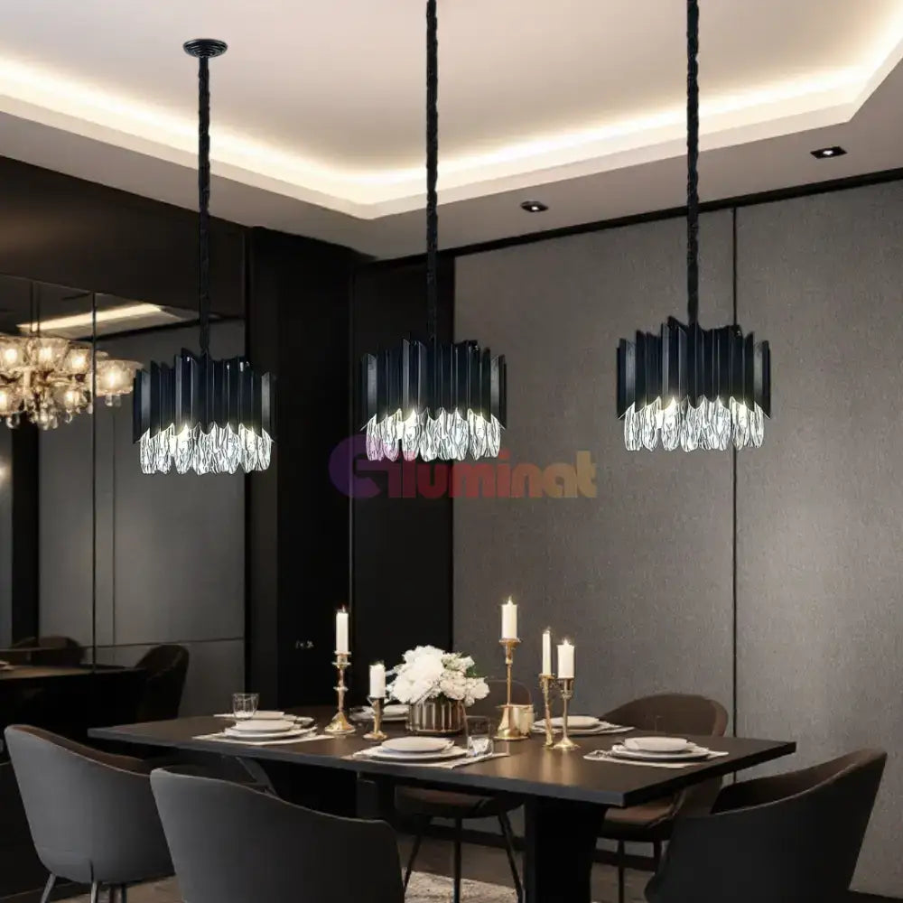 Candelabru Cristal 35CM Black Extravaganza 4xE14 lustreled.ro