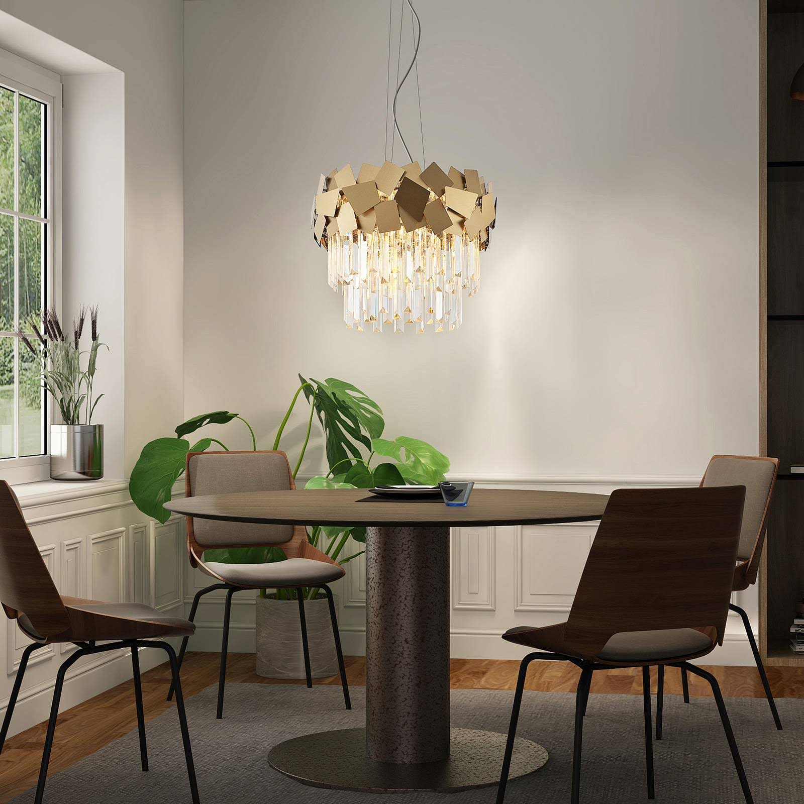 Candelabru Cristal Modern Troy Golden Mate