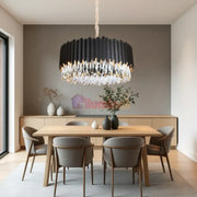 Candelabru Cristal 8xE14 Black Extravaganza lustreled.ro