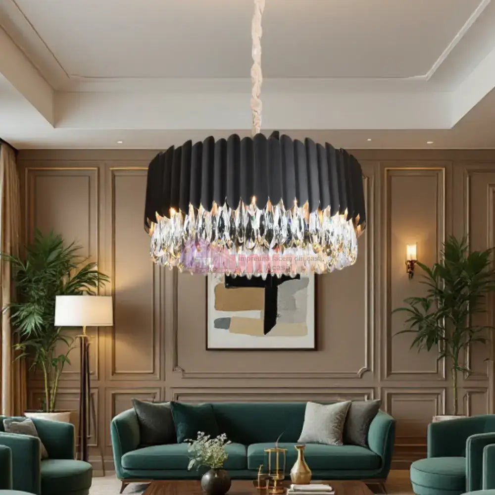 Candelabru Cristal 8xE14 Black Extravaganza lustreled.ro