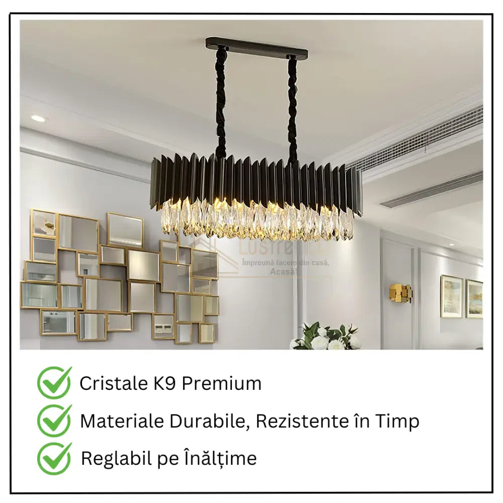 Candelabru Cristal Black Extravaganza 80x35cm NEAGRA / 80X35CM / CRISTAL Chandeliers Crystal
