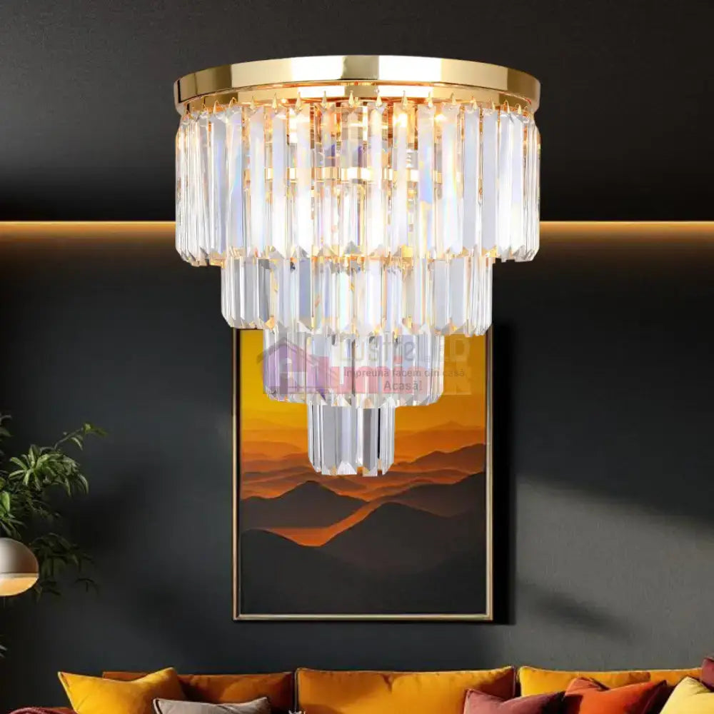 Candelabru Cristal Aplicat AMEDEO Gold Premium lustreled.ro