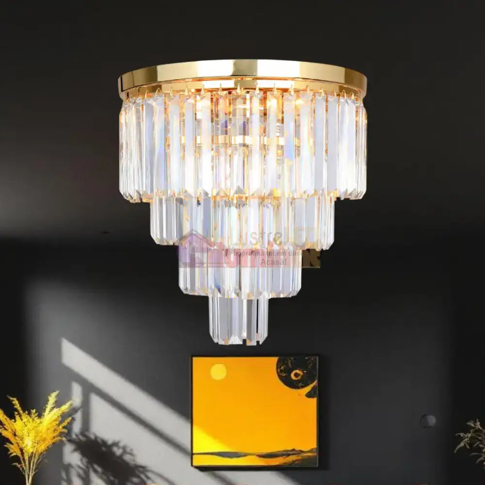 Candelabru Cristal Aplicat AMEDEO Gold Premium lustreled.ro