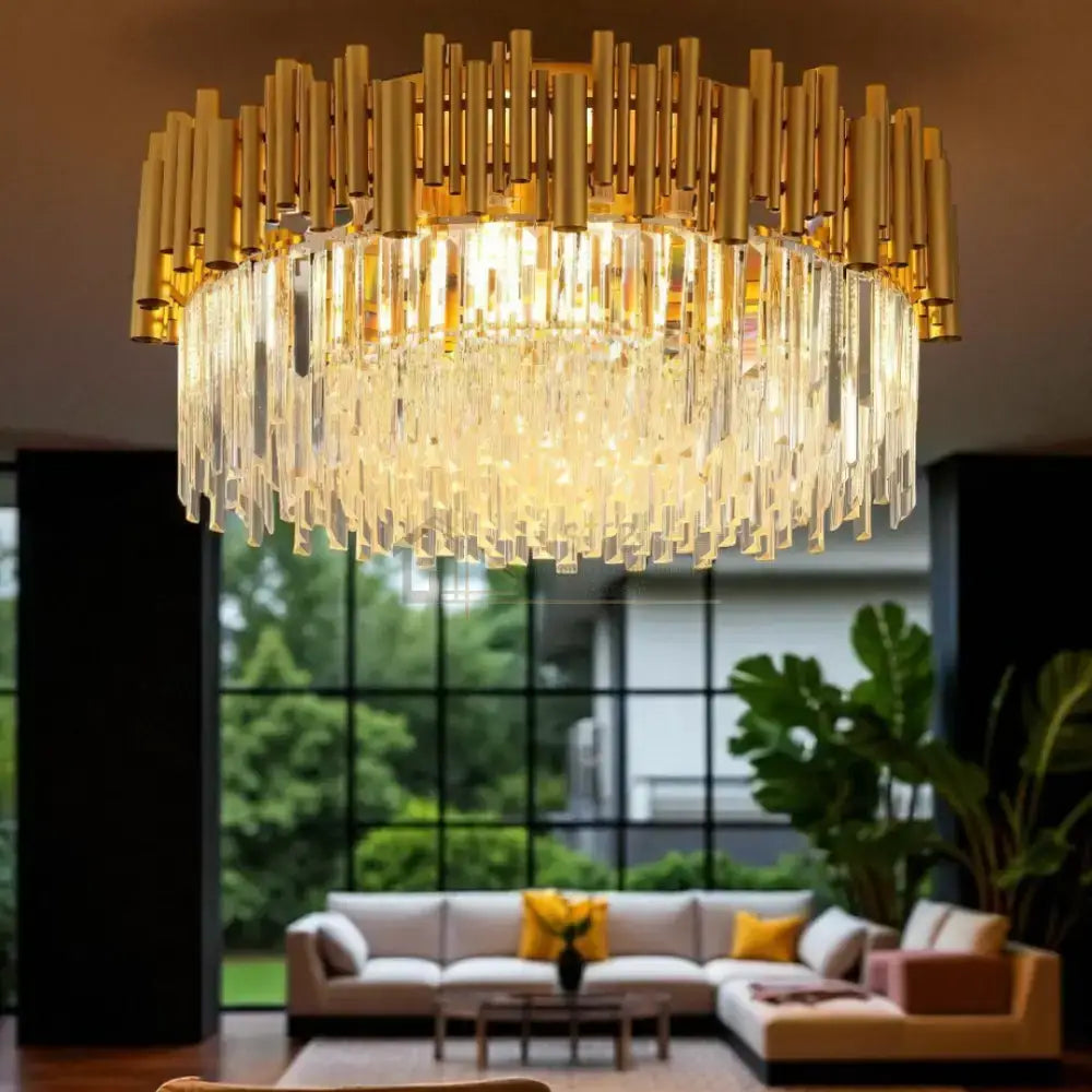 Lustra Cristal GOLD 5 Dimensiuni lustreled.ro