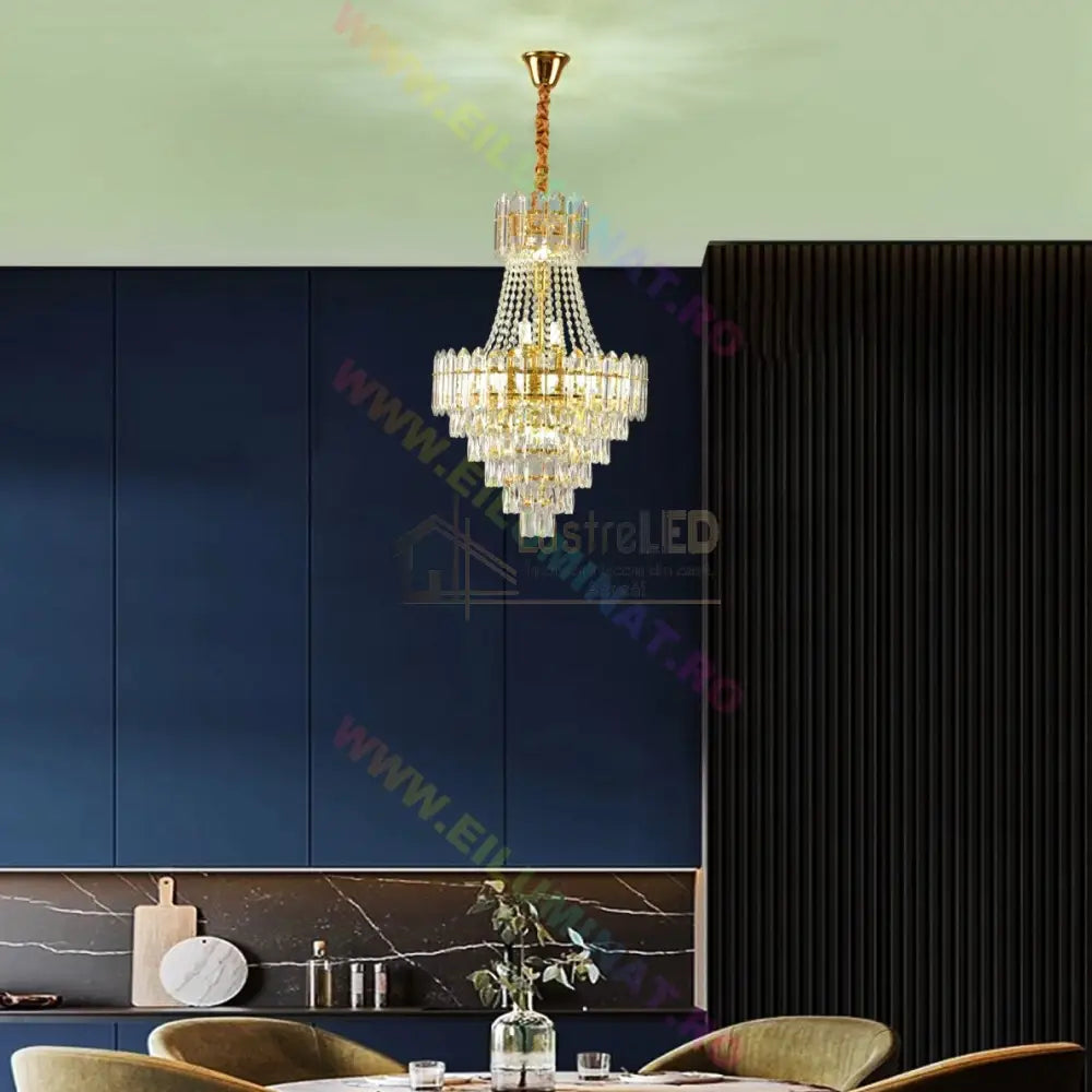 Candelabru Cristal Auriu Doha Chandeliers Crystal