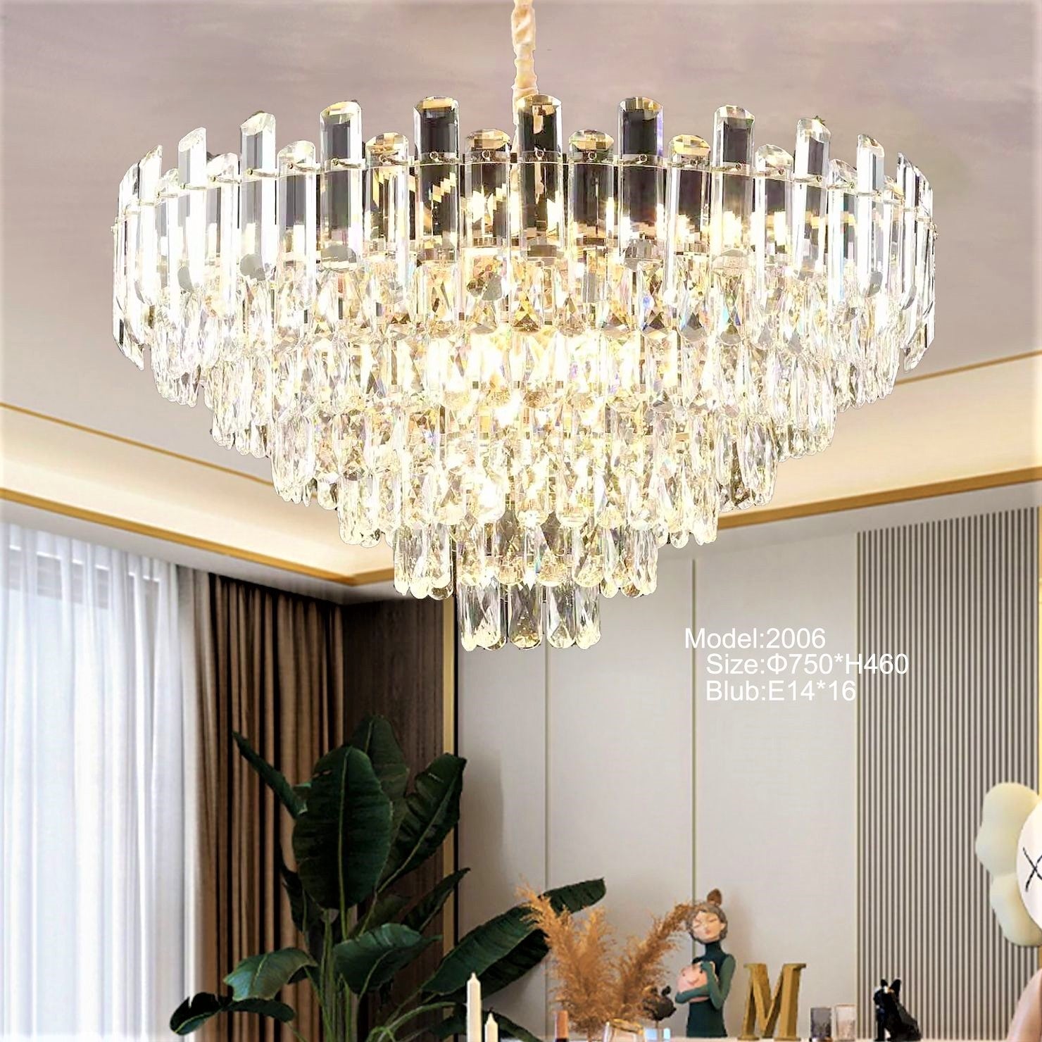 Candelabru Cristal MAY GOLD