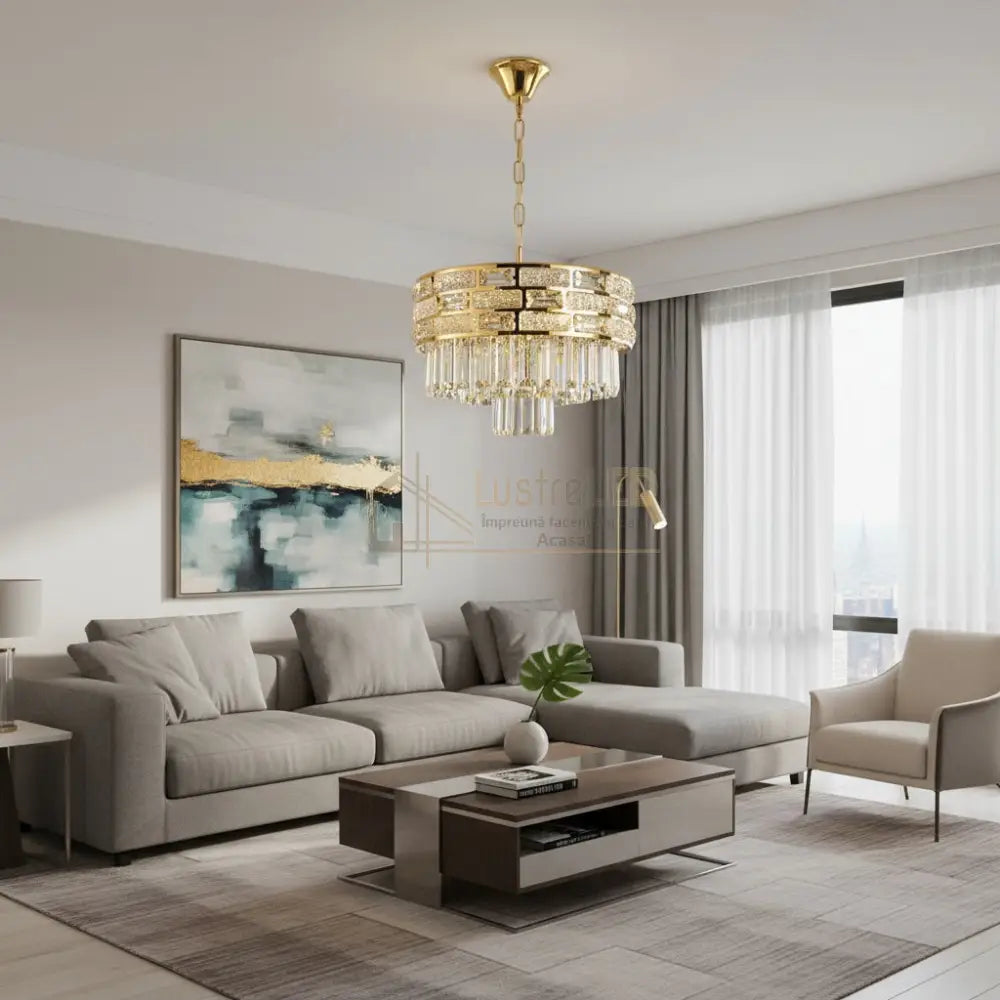 Candelabru Cristal BERA Gold ⌀40CM Chandeliers Crystal