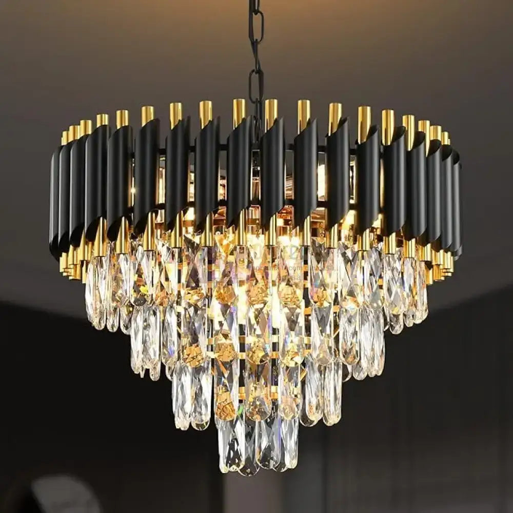 Candelabru Cristal BLACK PANTHER 400mm NEGRU + AURIU / CRISTAL / 40CM Chandeliers Crystal