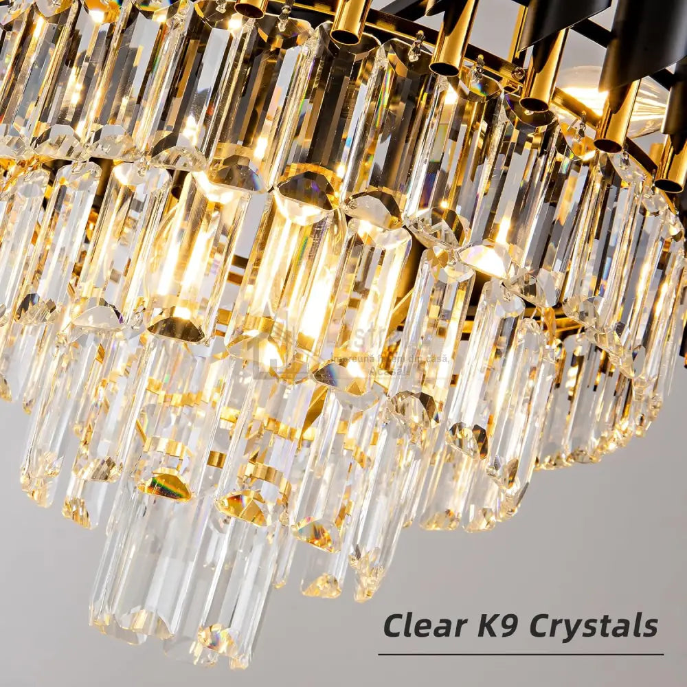 Candelabru Cristal BLACK PANTHER 400mm NEGRU + AURIU / CRISTAL / 40CM Chandeliers Crystal