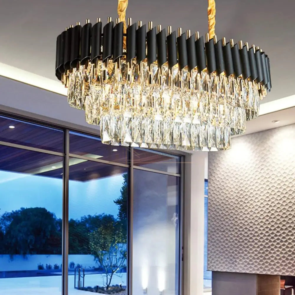 Candelabru Cristal Black Panther 800X300Mm Chandeliers Crystal