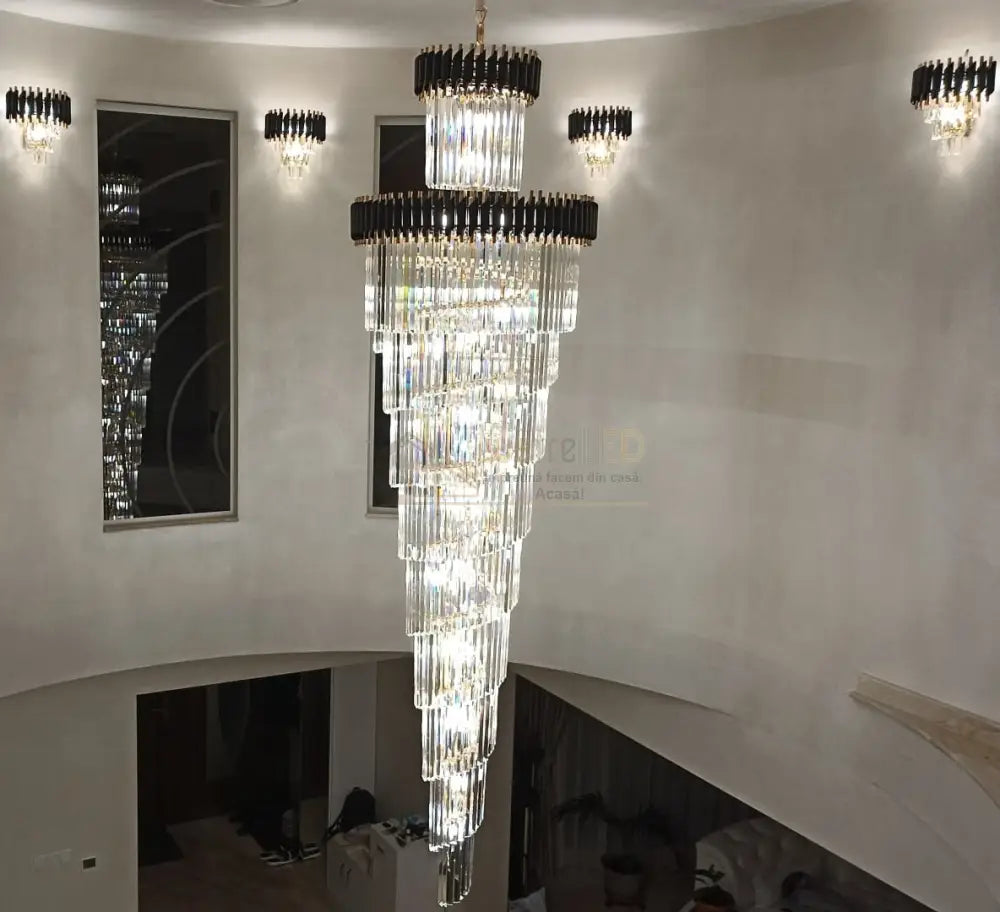 Candelabru Cristal Black Panther Luxury 300Cm Chandeliers Crystal