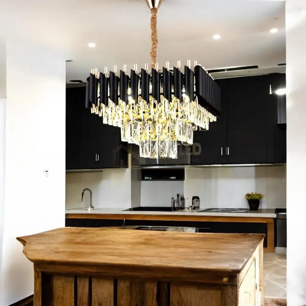 Candelabru Cristal Black Panther Square 400mm lustreled.ro