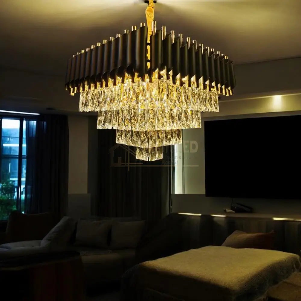 Candelabru Cristal Black Panther Square 500mm lustreled.ro