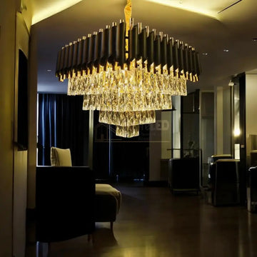 Candelabru Cristal Black Panther Square 500mm