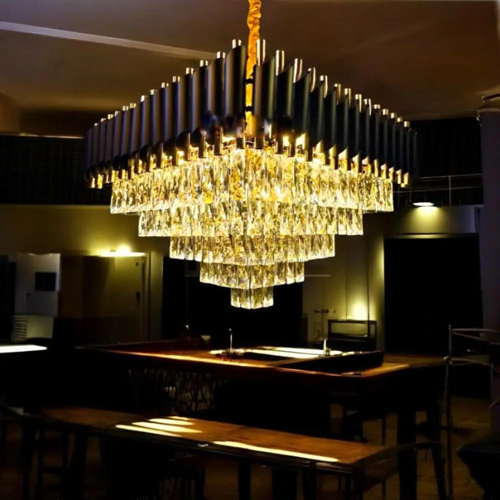 Candelabru Cristal Black Panther Square 600mm lustreled.ro
