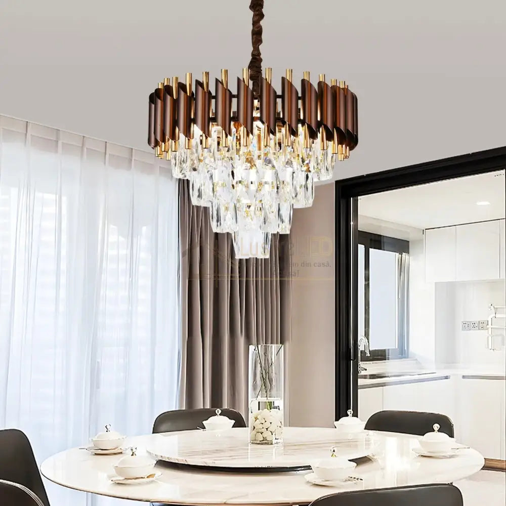 Candelabru Cristal BROWN PANTHER 400mm lustreled.ro