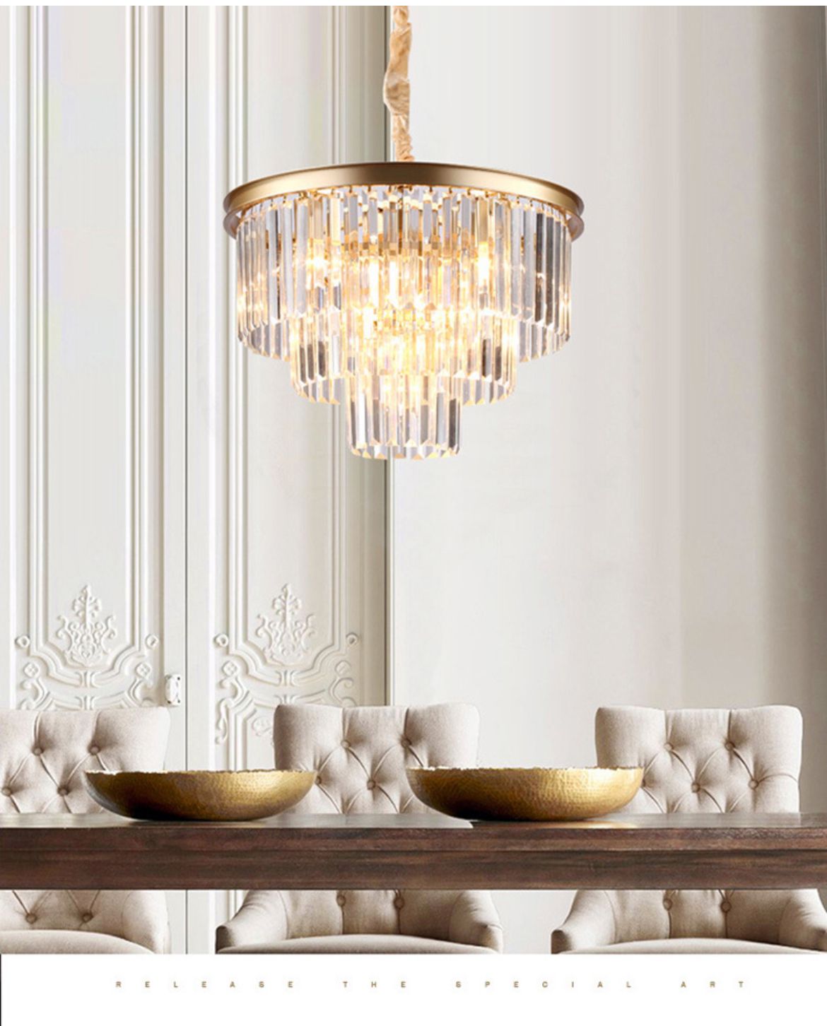 Candelabru Cristal Contemporary Beauty Gold 40CM