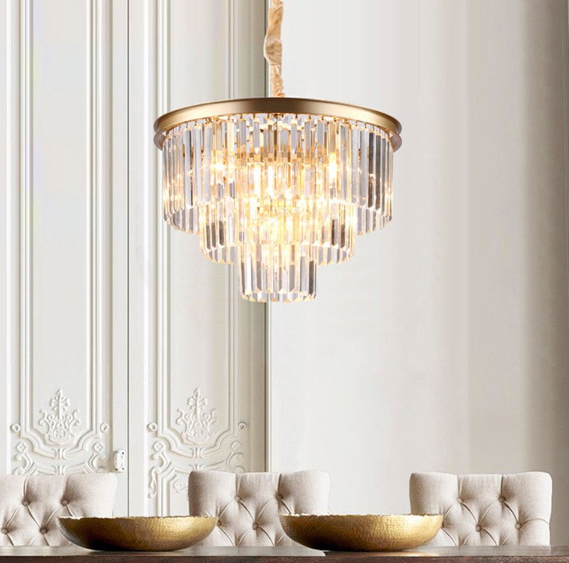 Candelabru Cristal Contemporary Beauty Gold 40CM