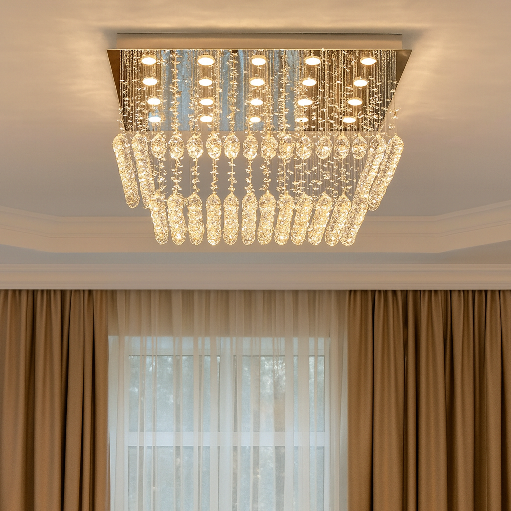 Candelabru LED Cristal Elyra 15x5W Silver Echivalent 600W